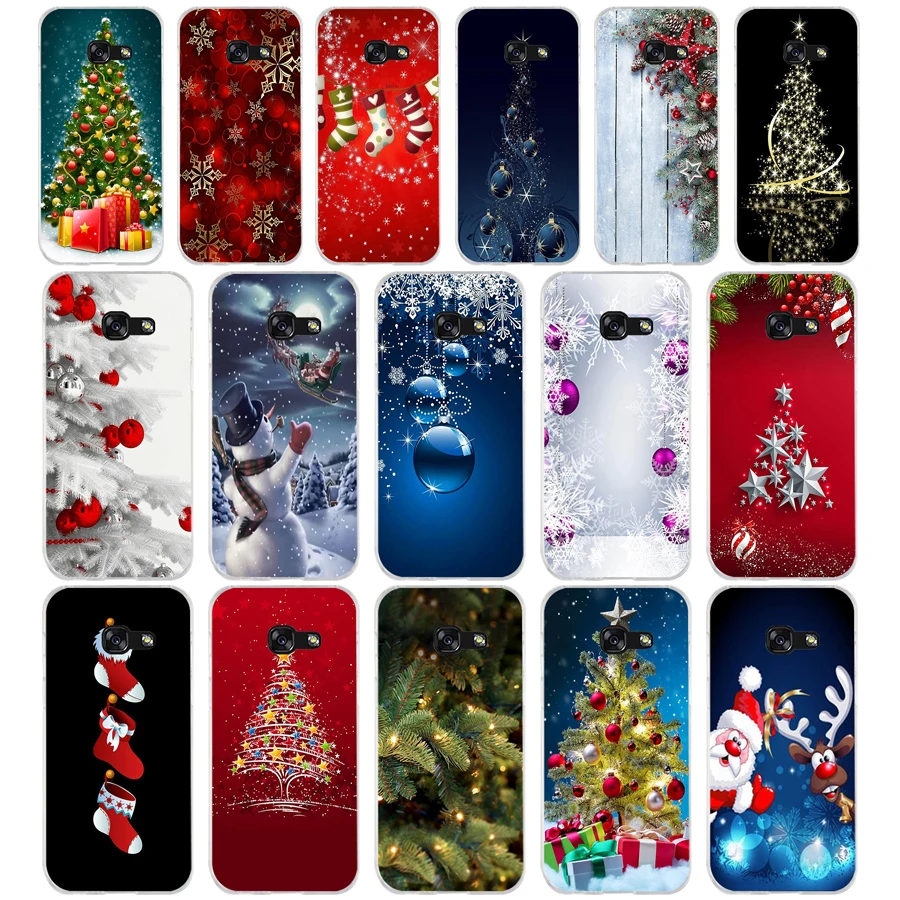 38SD Christmas holiday Tree New Year Soft Silicone Tpu Cover phone Case for Samsung a3 a5 a6 plus a7 a8 a9 star lite s 6 7 8 9