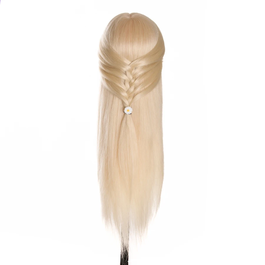 Can Be Curled Mannequin Dolls 60% Real Human Hair Training head dolls for hairdressers blonde color professional styling head
