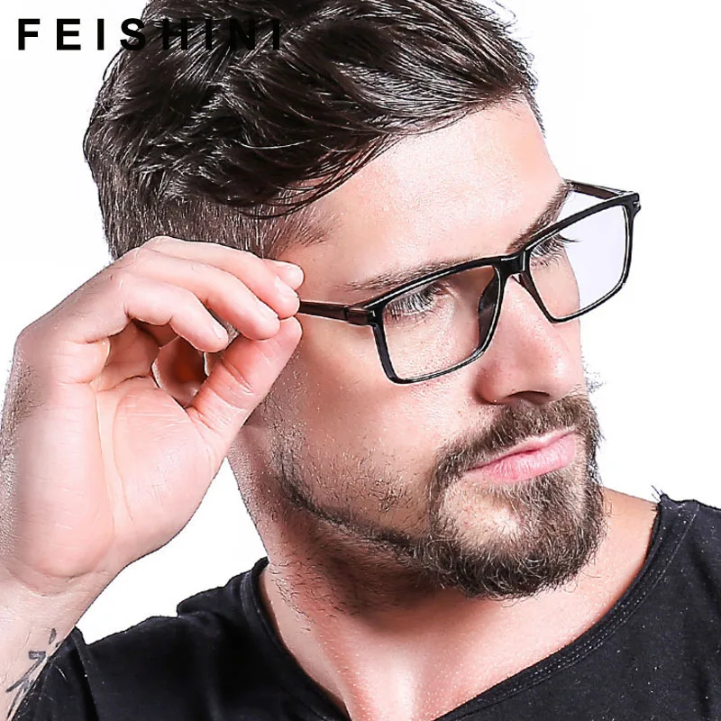 Feishini Anti Blue Light Glasses Blocking Filter Reduces Eyewear Strain Clear Gaming  Computer Glasses Men Improve Comfort