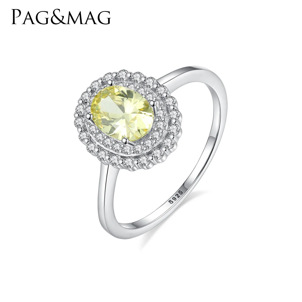 

PAG & mags925 Sterling Silver Ring female crystal color treasure fashion ring accessories