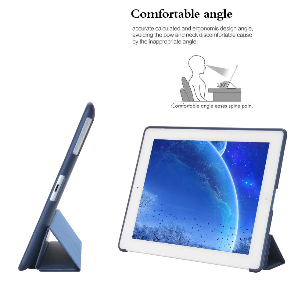 For iPad 2 3 4 Case Leather Flip Cover for iPad 2 Case A1396 Smart Stand Holder Funda for iPad 4 Case A1458 A1460