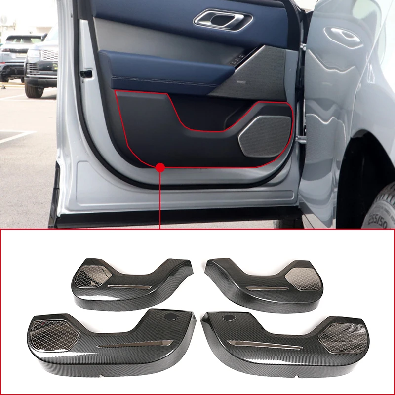 For Land Rover Range Rover Velar 2017-2021 ABS Car Inner Door Panel Anti Kick Protection Cover Trim Sticker Interior Accessories