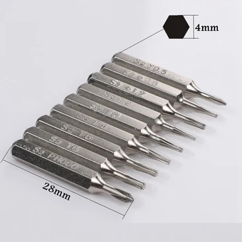 TORX 정밀 스크루 드라이버 비트, T1, T2, T3, T4, T5, T6, T8, T9, T10, HEX 0.7, 0.9, 1.3, 1.5, 2.0, 2.5, 3.0, 4.0 핸드, 1 개 수리 도구 
