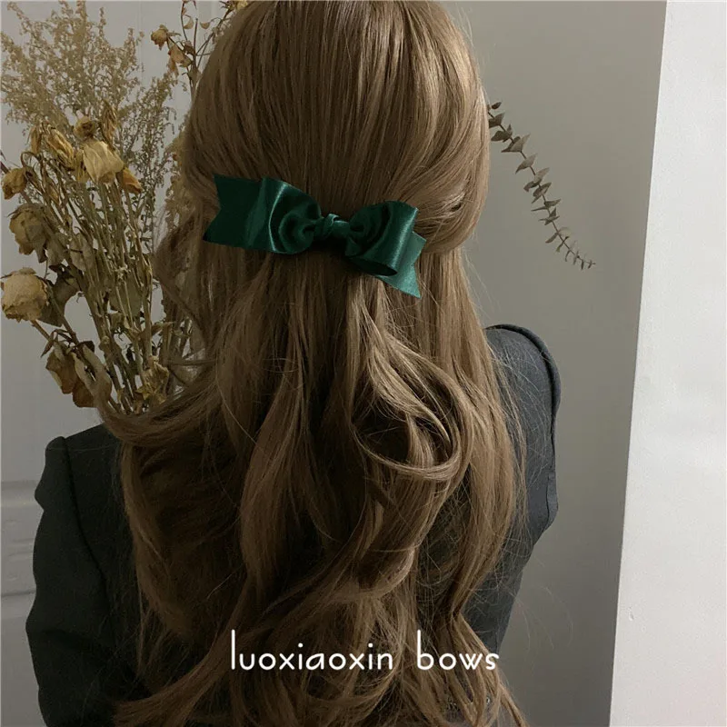 super beautiful sharp corners simple lady style French half-tie bow hairpin side clip top clip Women  hair accessories