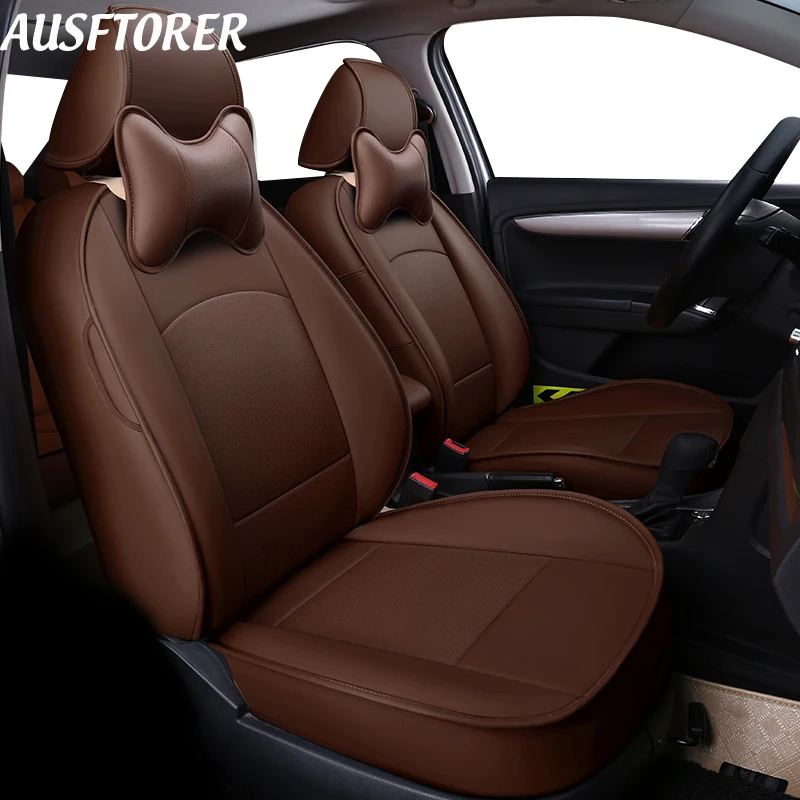 

AUSFTORER Custom Cover Car Seat for Suzuki kizashi PVC Leather Seat Cover Sets Cushion Support Front & Rear Interior Accessories