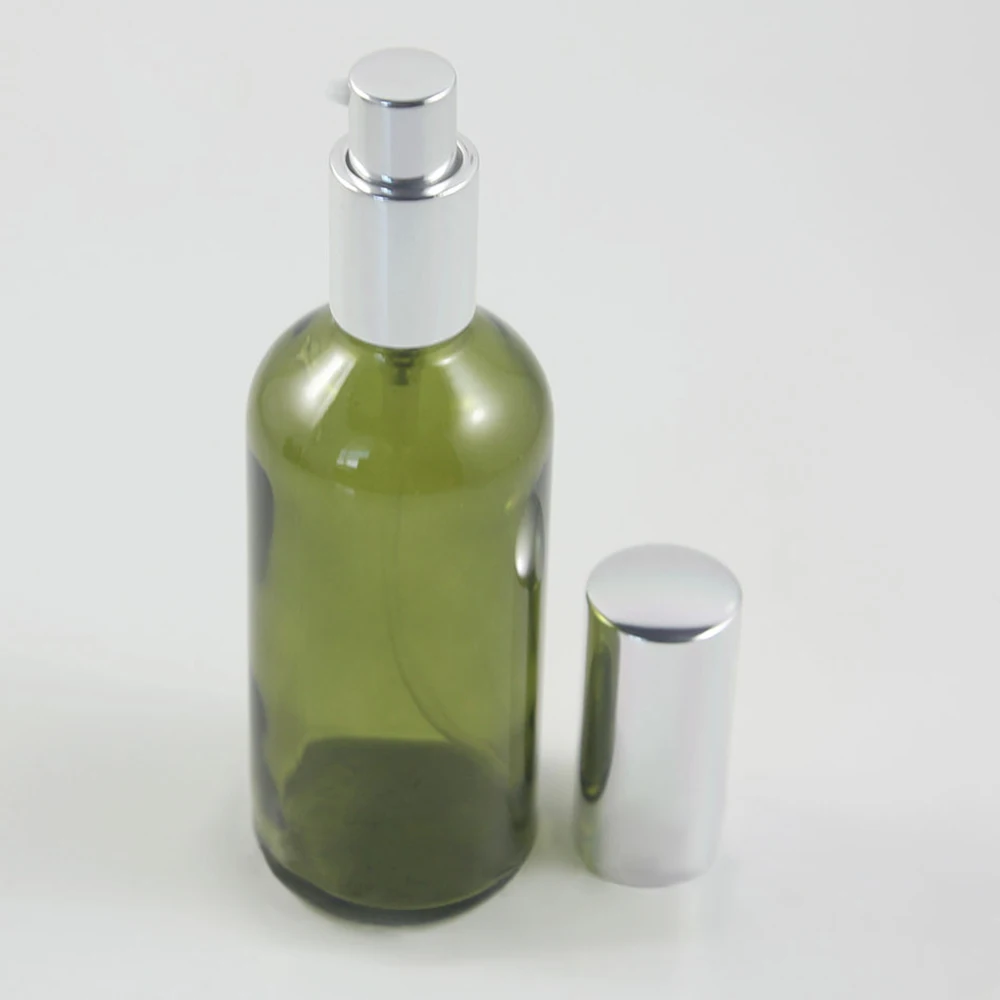 50pcs/lot Green/Clear Empty Lotion/Spray 100ml Glass Cosmetic Bottle