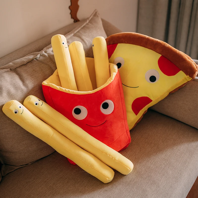 Interesting Food Pillow French Fries Pizza Plush Toys Stuffed Food Sofa Back Cushion Baby Toys Birthday Gifts For Girl