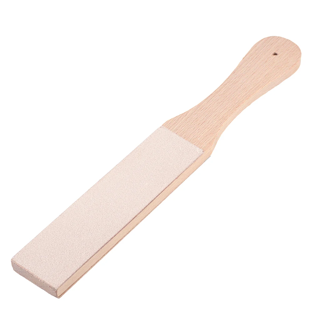 Wooden Handle Leather Sharpening Handmade Razors Polishing Board For Razor Knives Double Sided Home Sharpening Tool