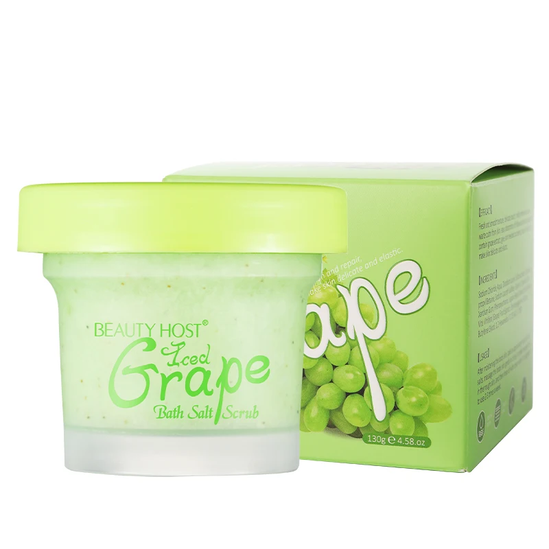 130g Beauty Host Iced Grape Elastic Hydrating Exfoliating Bath Salt Scrub Lotion Deep Cleansing Cutin Refine Pores Scrub