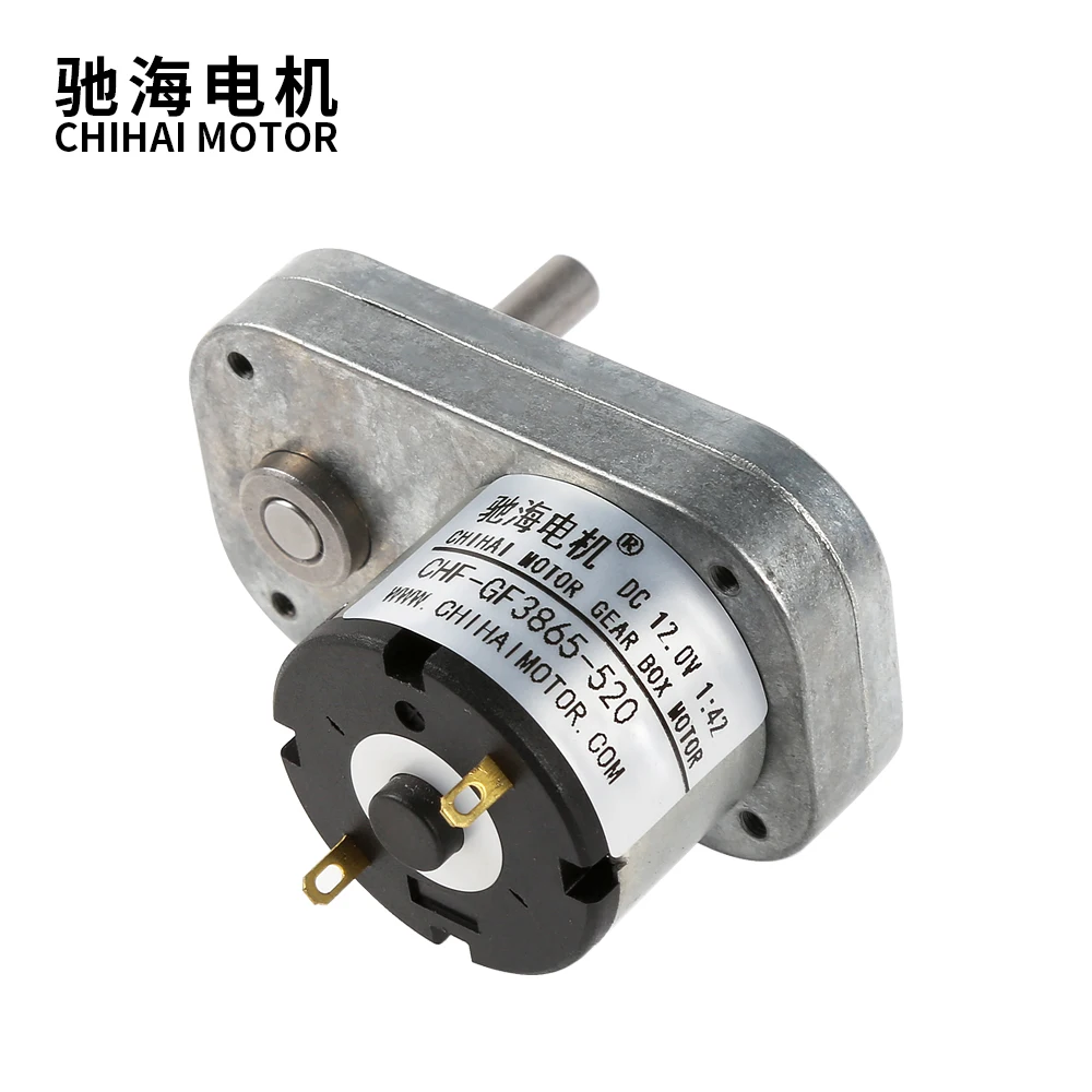 CHF-GF3865-520 Small Wheelbase Robot L type Motor 38mm 12v 150rpm High Torque Carbon Brush Dc Geared Motor For BBQ