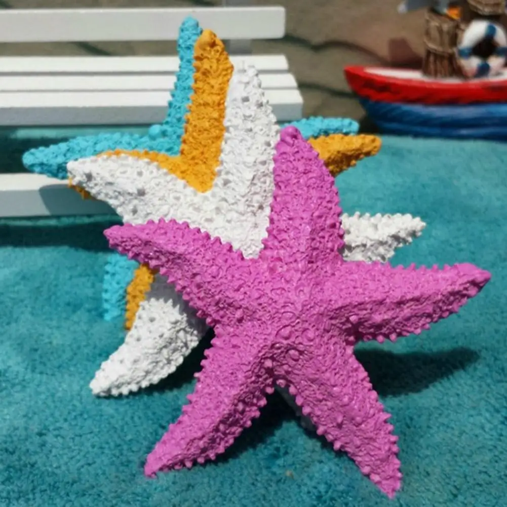 2Pcs Fish Tank Ornament Mediterranean Resin Sea Stars Mini Starfish Wall Ornaments Aquarium Home Decoration Beach Wedding Decor