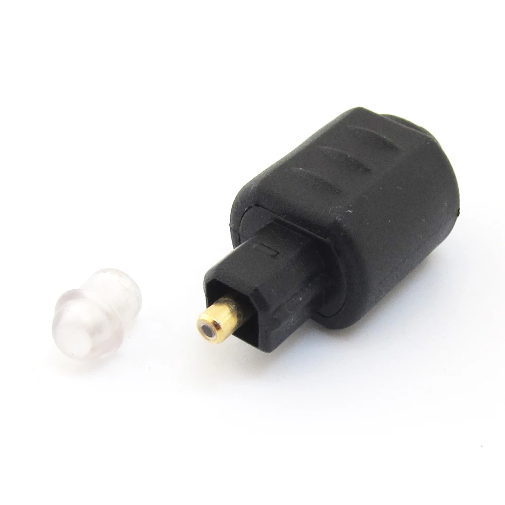 1pc Fiber Optic Adaptor Black Gold Plated Toslink to 3.5mm Female Jack Adapter