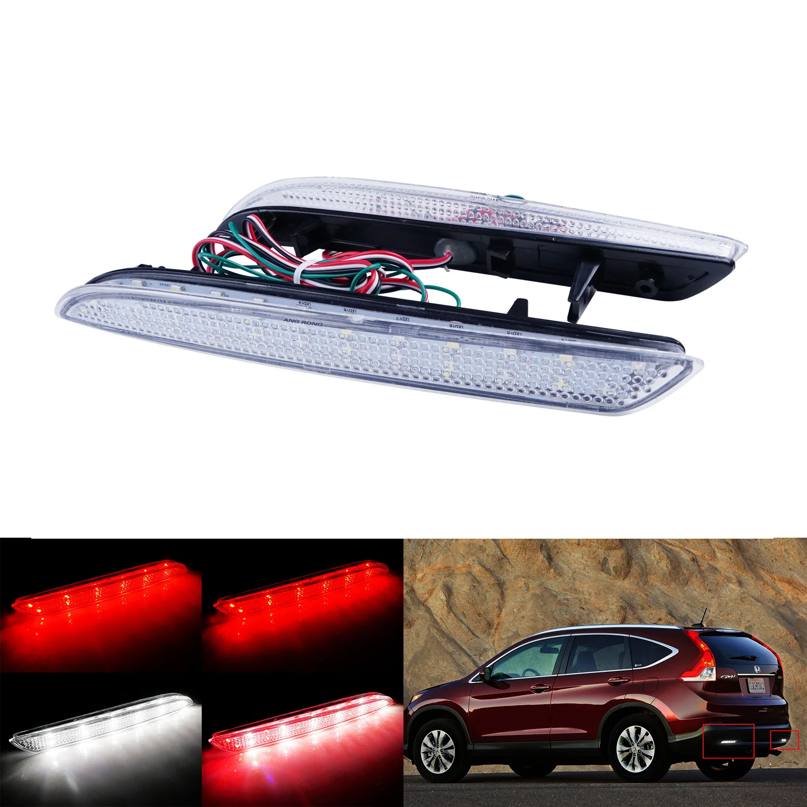 

ANGRONG 2X светодиодный бампер отражатель задний стоп-сигнал для Honda вщик CRZ CRV подходит Acura TSX