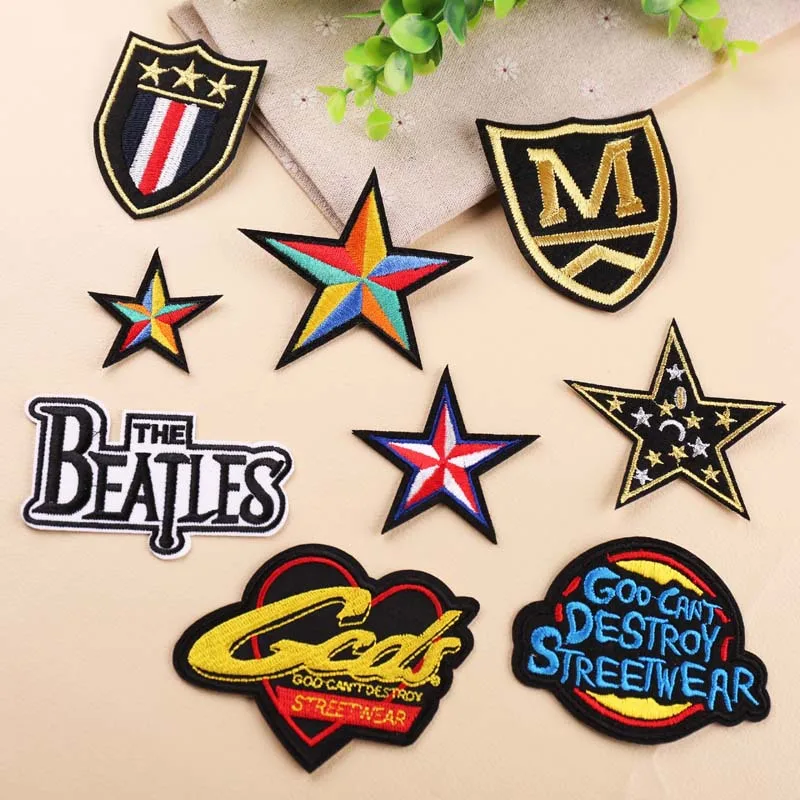 New Embroidery Cloth Stick Computer Embroidery Chapter DIY Heart Badge Color Star Clothing Patches Stick