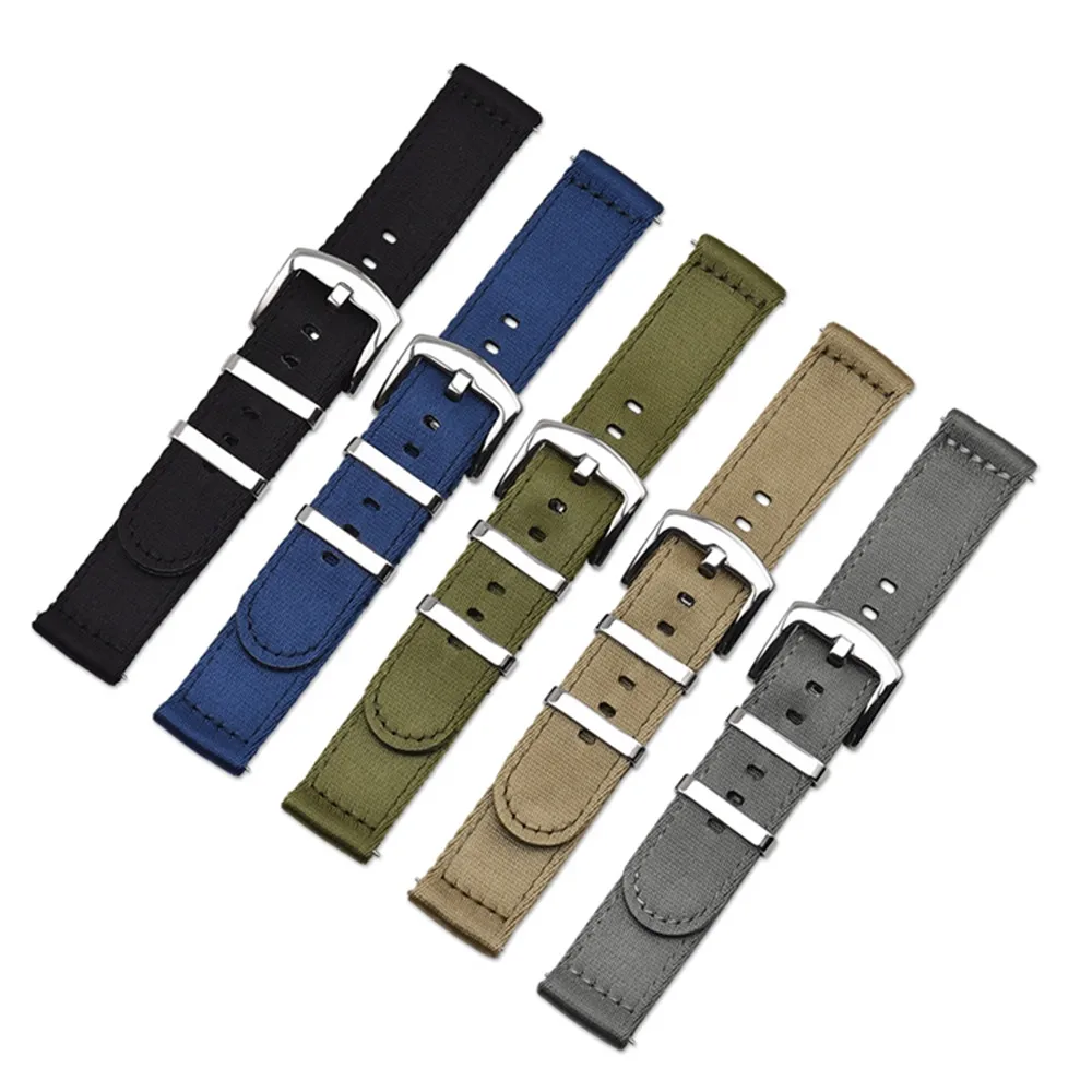 18mm 20mm 22mm 24mm Nylon Canvas Watch Band for Samsung Galaxy Watch 5 4 42mm 46mm Active 2 Gear S3 Amazfit GTR Bracelet Strap