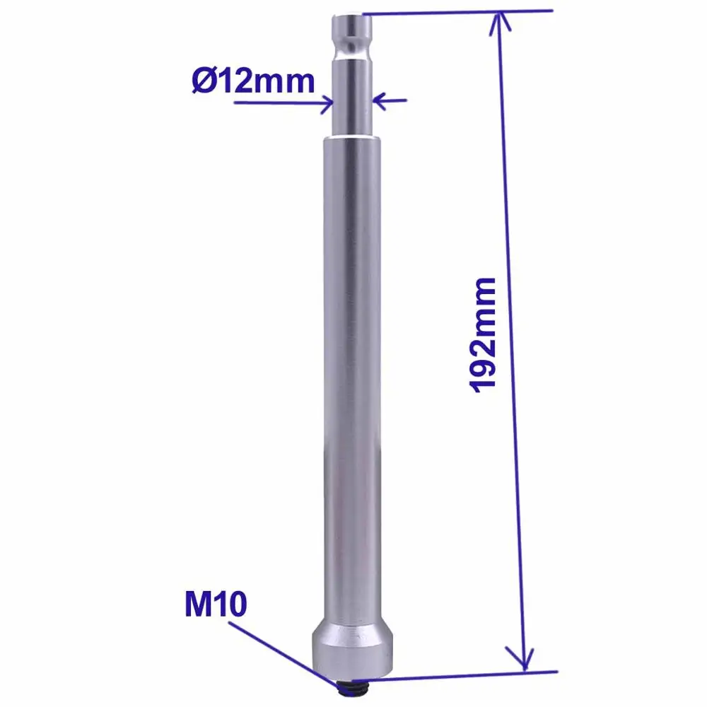 Adaptador de Metal M10, enchufe tipo suizo para pernos de pared (diámetro 12mm), adaptador largo de 192mm para estación total