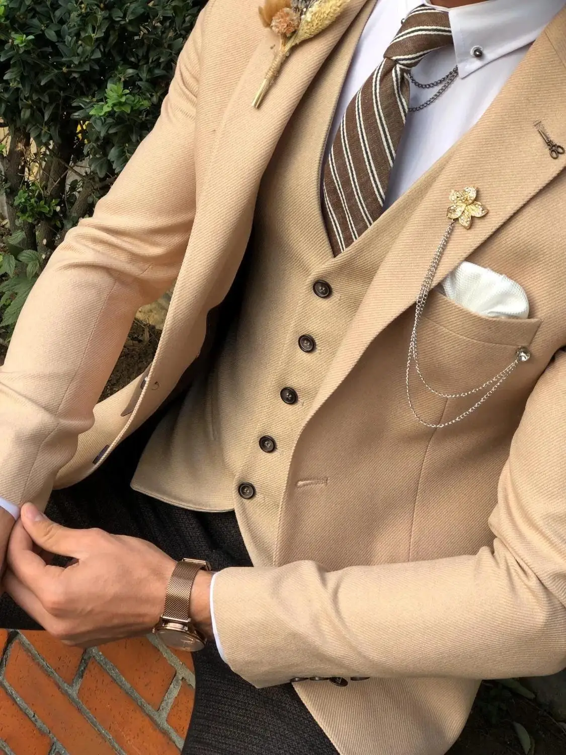 Smoking da sposa su misura 2020 Vintage Fit abiti da uomo migliori formali abiti da sposo abiti da uomo in Tweed 3 pezzi (giacca + pantaloni + gilet)