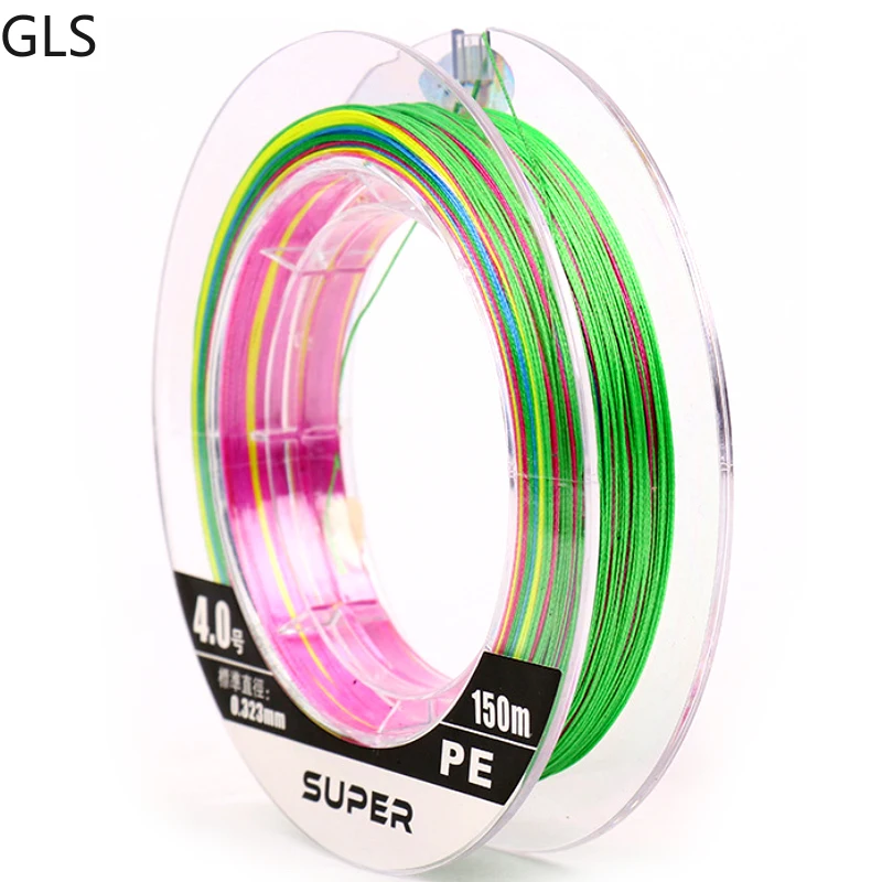 GLS 4 Strands/8 Strands Optional 150M Fluorocarbon Fishing Line Multifilament 12-89LB Weave Line Fishing Tackle