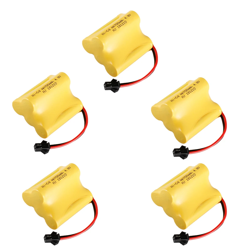 5PCS 4.8V 700mah NICD Battery For Rc toys Cars Boats 4.8v NI-CD Battery 4* AA Battery Pack For Tanks Robots Gun