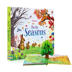 Usbrone POP UP Seasons English Educational 3D Flap Picture Book Children Kids Reading Books for 3-6 Years Old