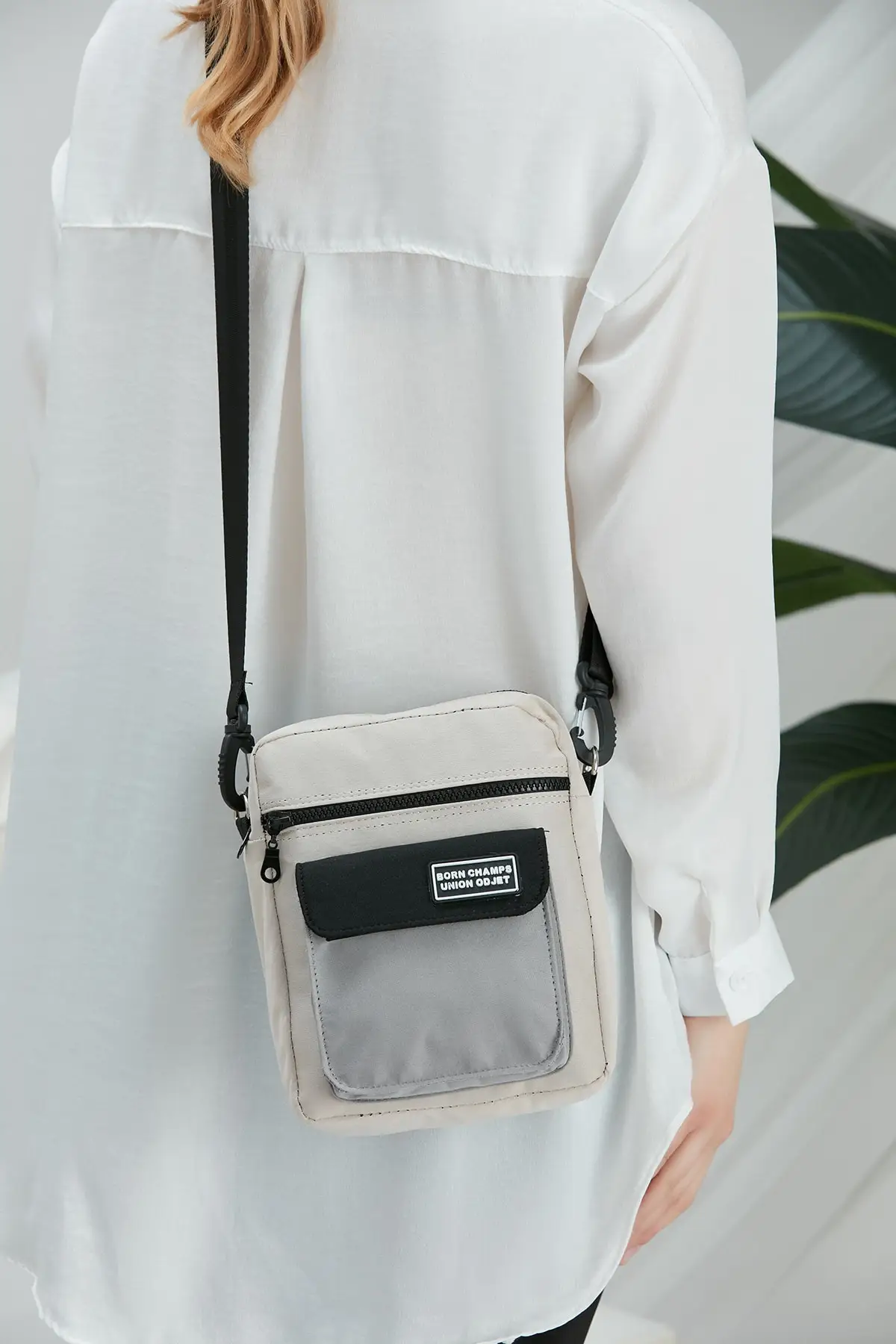 Cream / Gray / Black Printed Unisex Shoulder Bag (Length: 22 Width: 17 Width: 7 Cm), Daily Use, Free Shipping