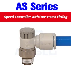 Speed Control Valve Throttle Valve One-Touch Fitting Pneumatic Flow Control Metering Needle Valve AS1201 AS2201F 4/6/8 AFR Brand