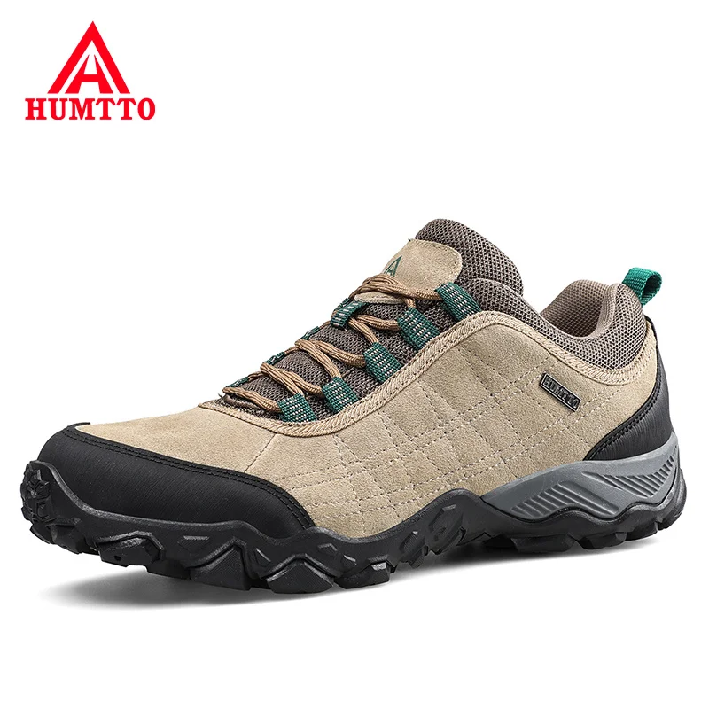 Humtto New Arrival skórzane buty turystyczne odporne na zużycie Outdoor Sport mężczyźni buty sznurowane męskie wspinaczka Trekking polowanie Sneakers