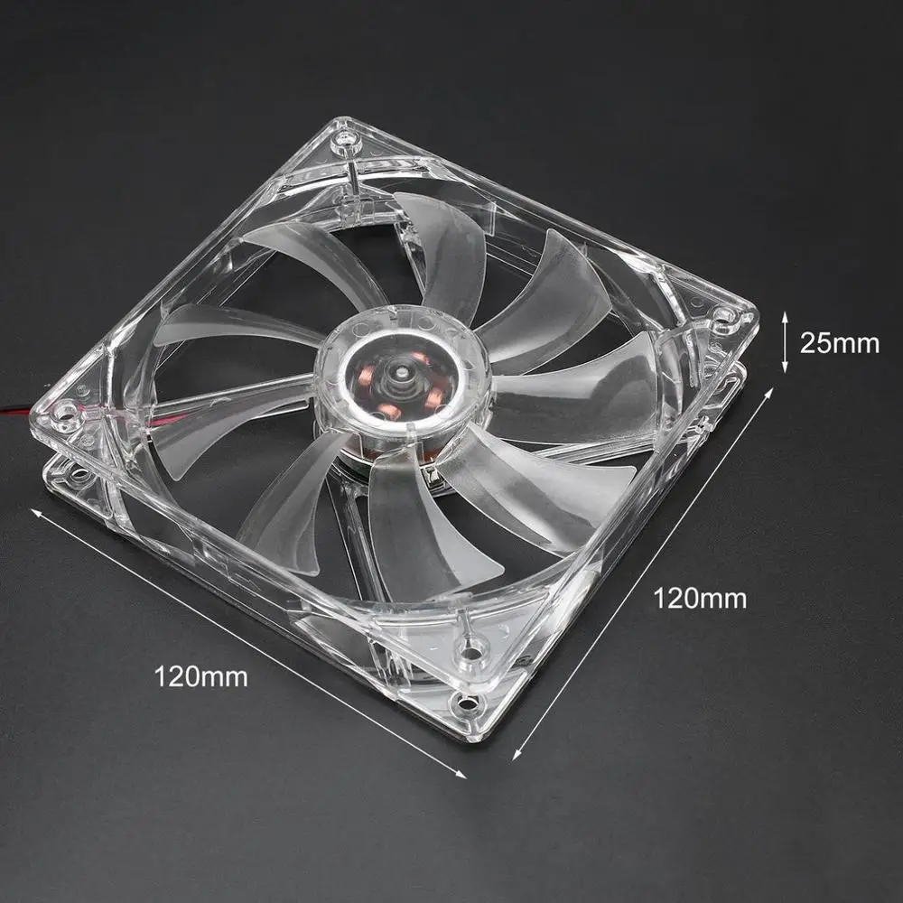 PC Computer Fan Quad 4 LED Light 120mm PC Computer Case Cooling Fan Mod Quiet Molex Connector Easy Installed Fan 12V