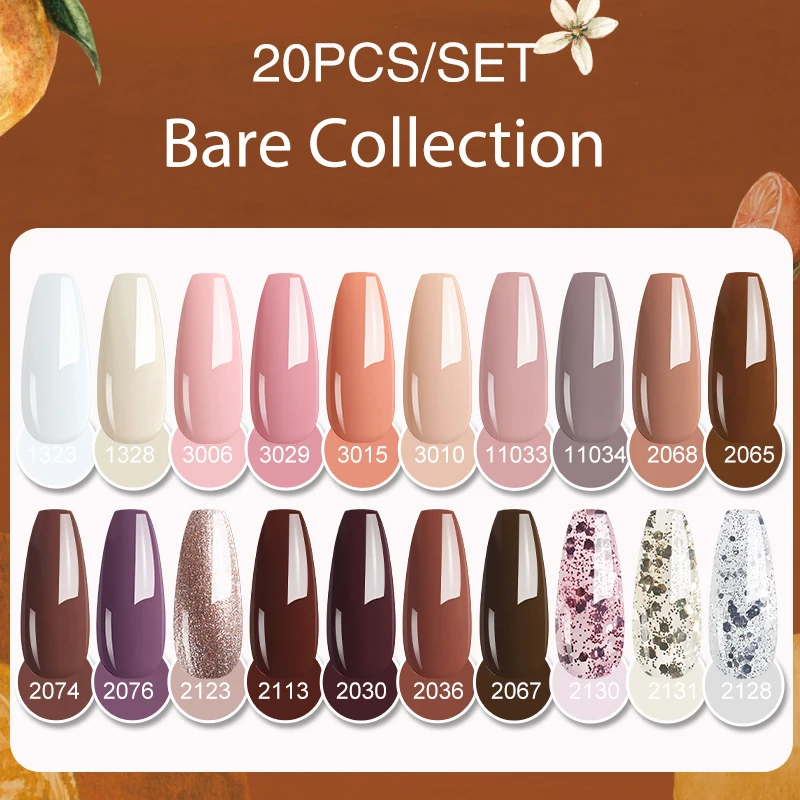 Arte Clavo 20/10 Colors Series Gel Nail Polish Nail Art Kit Semi Permanent Hybrid Gel Varnish Set 354Colors Soak Off UV Gel Lamp