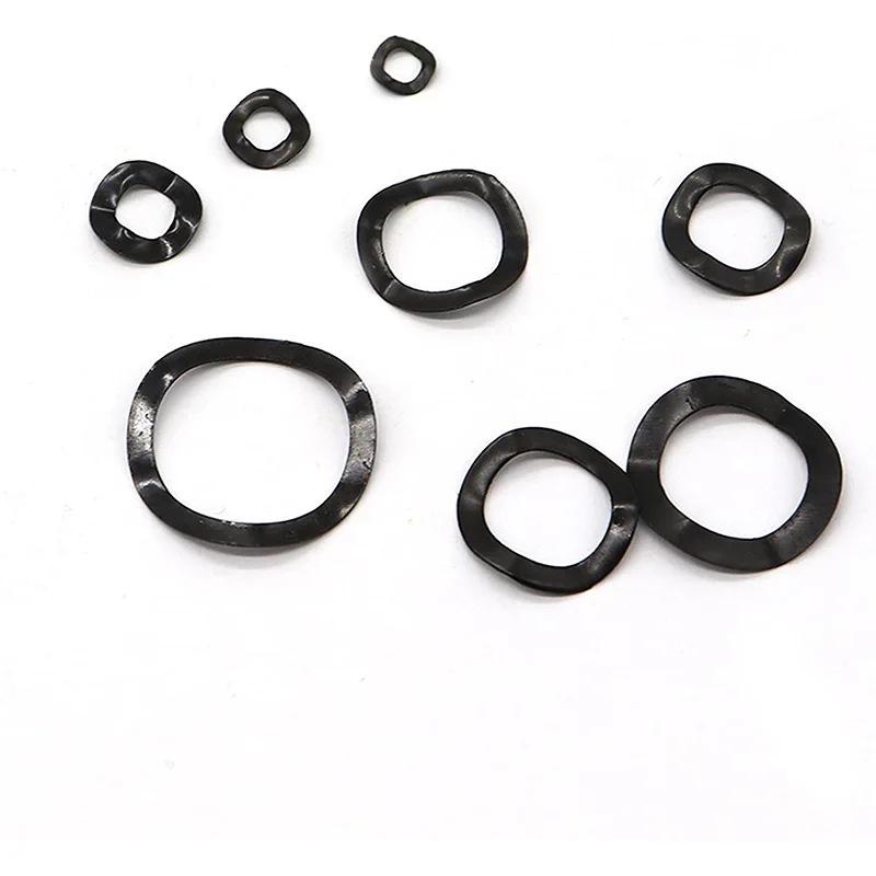 Arandelas de resorte de anillo de acero negro, arandelas de tres ondas, 65MN, surtido de juntas de onda, Kits-M3, M4, M5, M8, M10, M12, M16(550 piezas), promoción