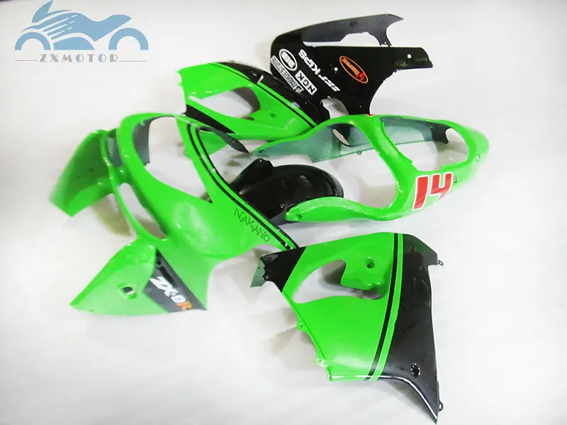 

Комплекты обтекателей послепродажного обслуживания, как вам нужно, для Kawasaki Ninja 1998 1999 ZX9R, комплект спортивных обтекателей из АБС-пластика 98 99 ZX-9R, зеленый, черный