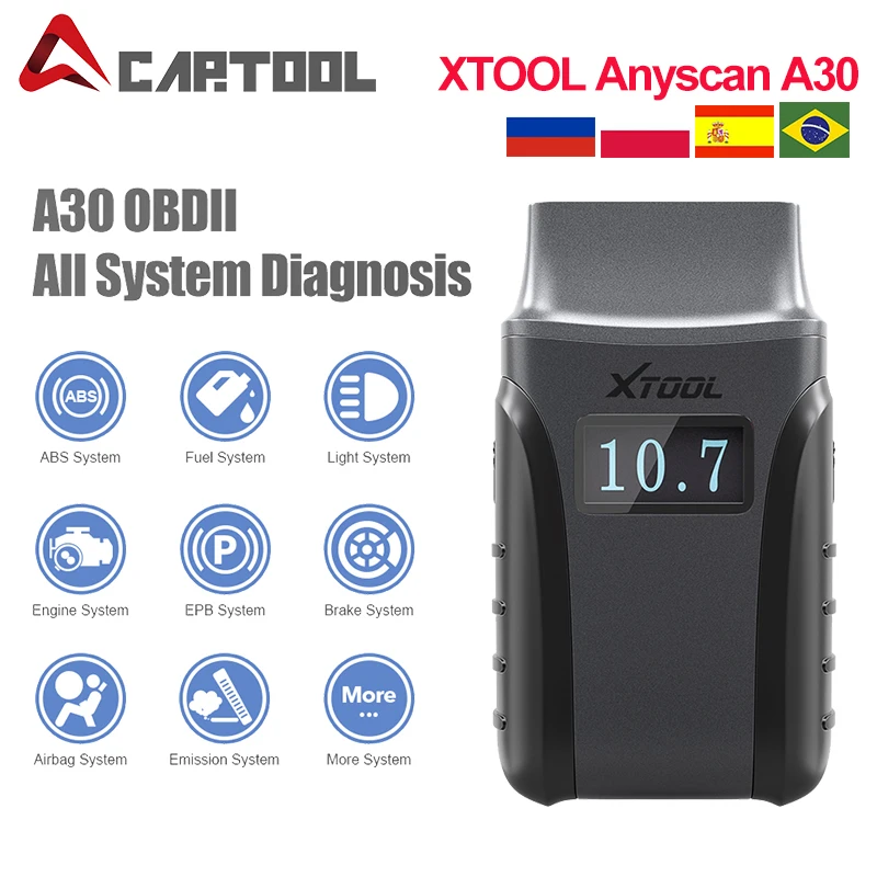 New XTOOL Anyscan A30 OBD2 Full system Auto Diagnostic tool OBD2 Code Reads Scanner Support EPB Oil Reset All Free Update