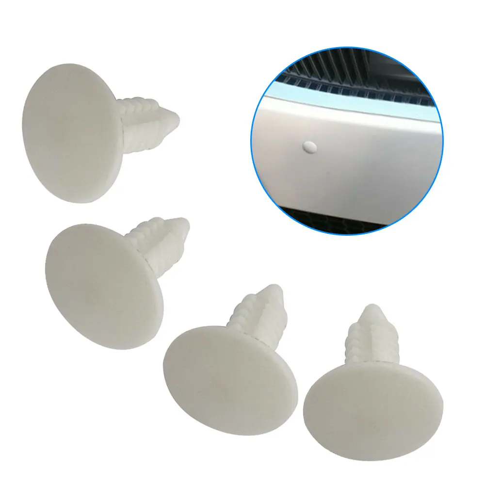 4Pcs Nylon White Car Tuning 6-7mm Hole Fender Bumper Plugs Set Front License Plate Holes Cover Plugs Car Accessories Universal