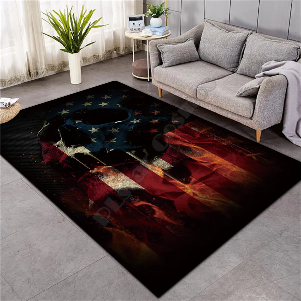 Funny Skull Soft Flannel Lion 3D Printed Rugs Mat Rugs Anti-slip Large Rug Carpet Home Decoration 04