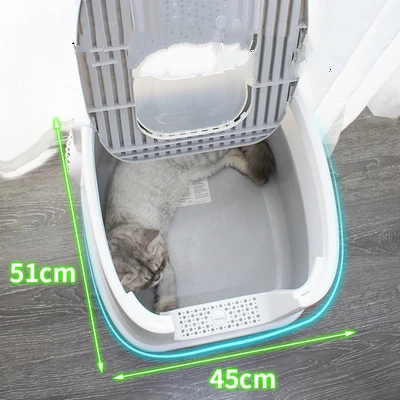 

Cat litter box Fully enclosed splash-proof cat toilet Deodorant pet cleaning supplies Free cat litter scoop