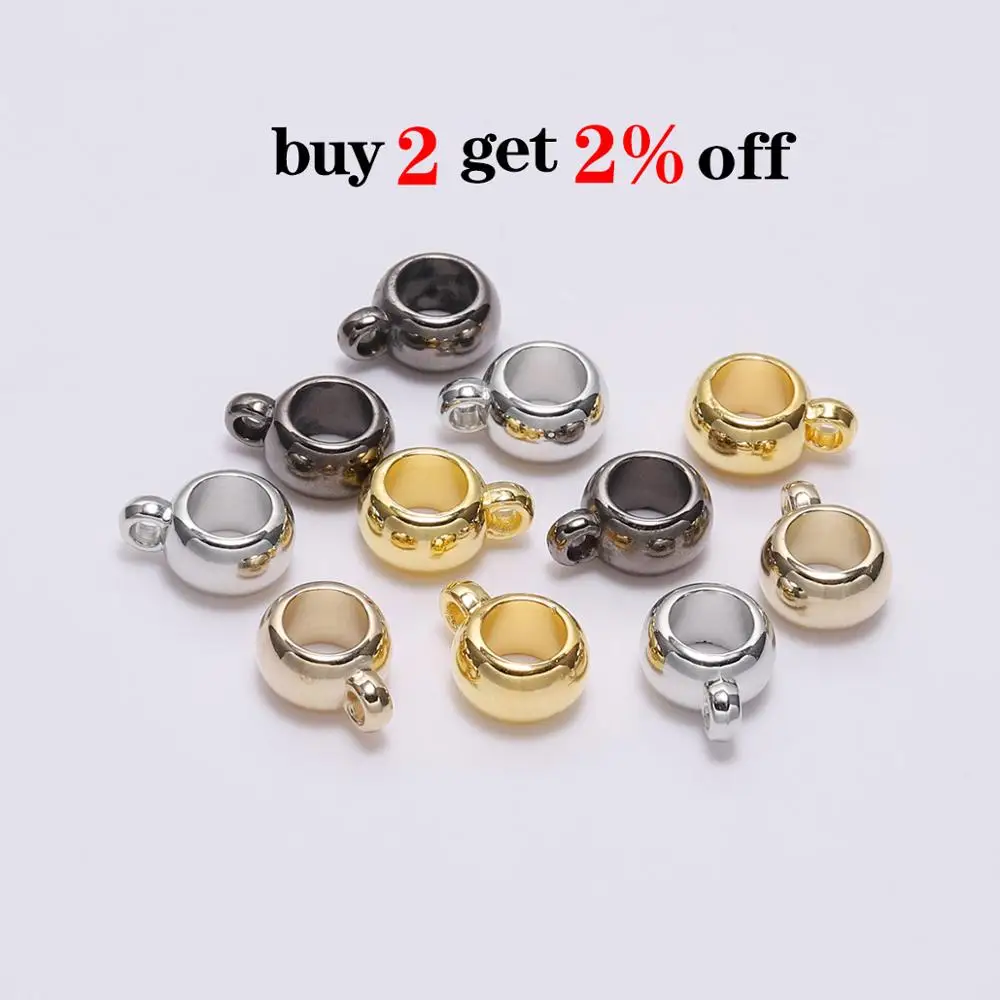 50Pcs/lot Pendant Clip Clasps Bail Hooks  CCB Big Hole Bead Spacer Loose Beads Connector For Jewelry Making Supplies