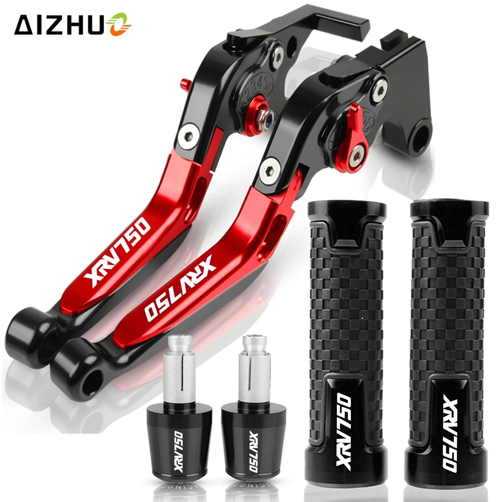 Handlebar FOR HONDA XRV750L-Y AFRICATWIN 1990-2003 Motorcycle Folding Brake Clutch Levers CNC LOGO XRV 750 Extendable Adjustable