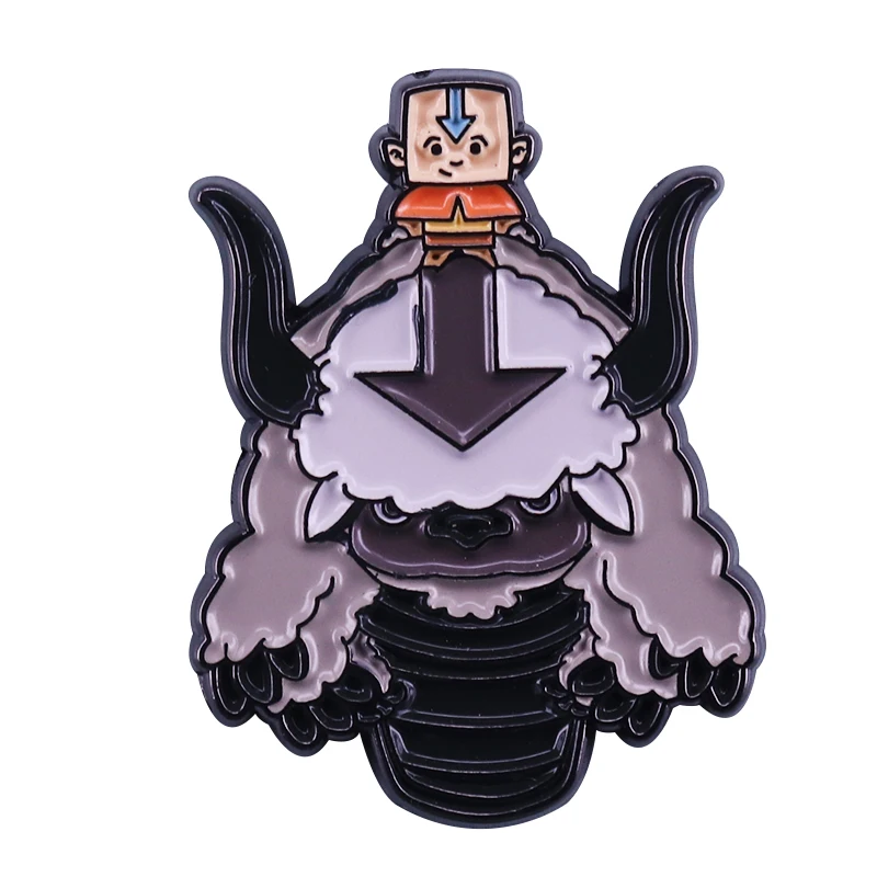 Avatar The Last Airbender Lapel Pin Aang With His Trusty Sky Bison, Appa Brooch Fans Fantasy Collection