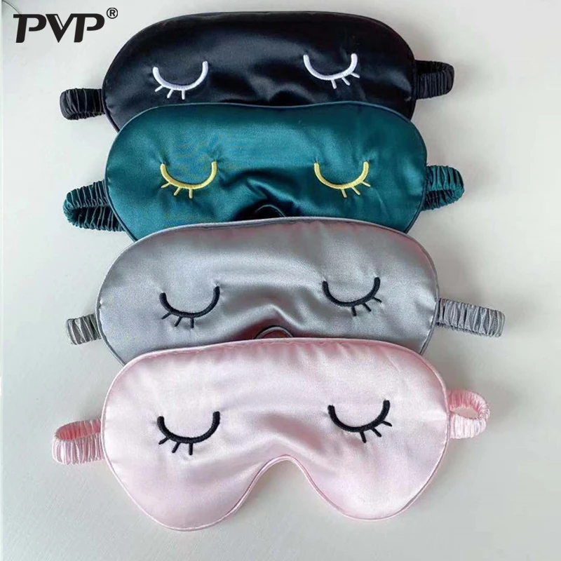 1pcs Eye Cover Silk Sleep Eye Mask Sleeping Padded Shade Patch Eyemask Blindfolds Women Men Travel Sleep masks for relax