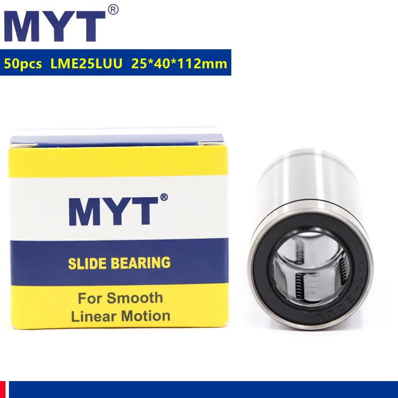 

50pcs MYT high precision LME25LUU 25*40*112 mm long linear bushing LME25L 25mm CNC linear Bearing for rod Linear shaft Parts