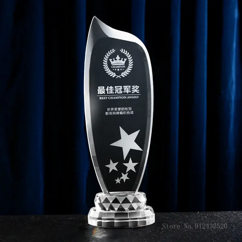 

Customized Crystal Trophy, Color Printing as a Prize, Sports Movie Award, Delivery on a Commemorative, Home Decoration