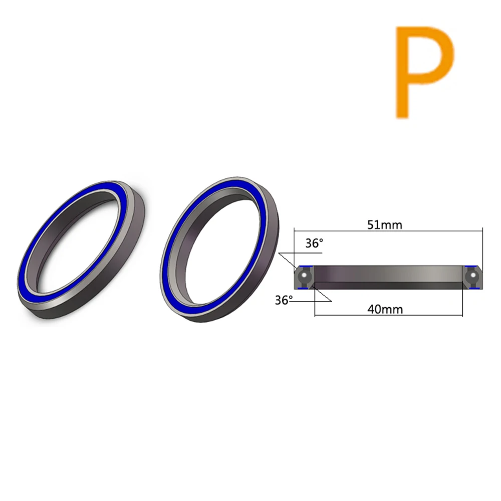 Roulements de casque de vélo à contact angulaire ACB, 39.7mm, 50.8mm, 7mm, 40mm, 51mm, 6.5mm, 51.8mm, 36/45mm, 45/45mm, 270/270mm, mm, 1PC
