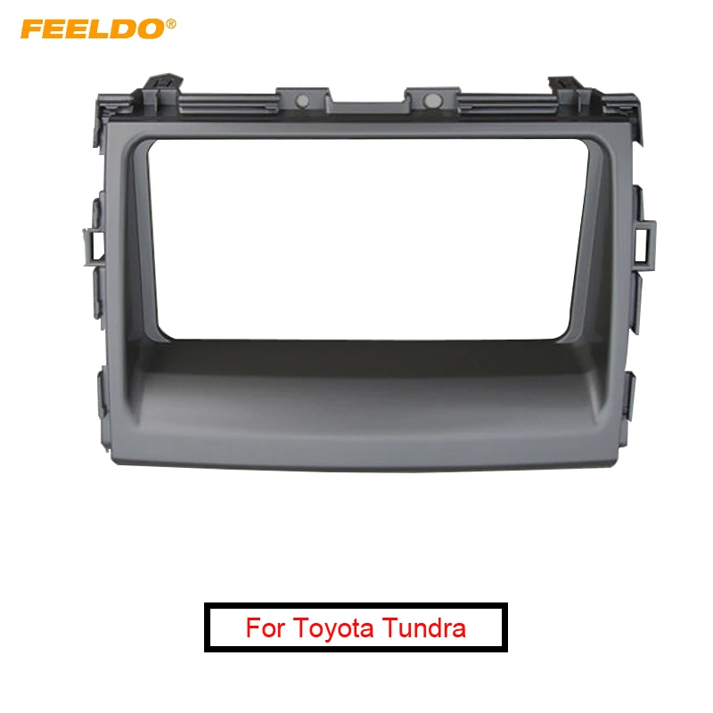 

FEELDO Car Refitting 2Din CD/DVD Panel Fascia Frame For Toyota Tundra 2014+ Audio Dash Facia Trim Installation Kit