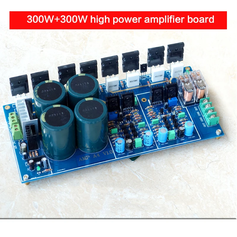 

AC Dual 20-50V 300W+300W High Power Power Amplifier Board A4 Fully Symmetrical Dual Differential Power Amplifier Board Kit