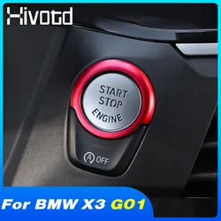 Engine Start Stop Button Trim Multimedia One-button Circle Cover Interior Modify Decoration Accessories For BMW X3 G01 2021-2018