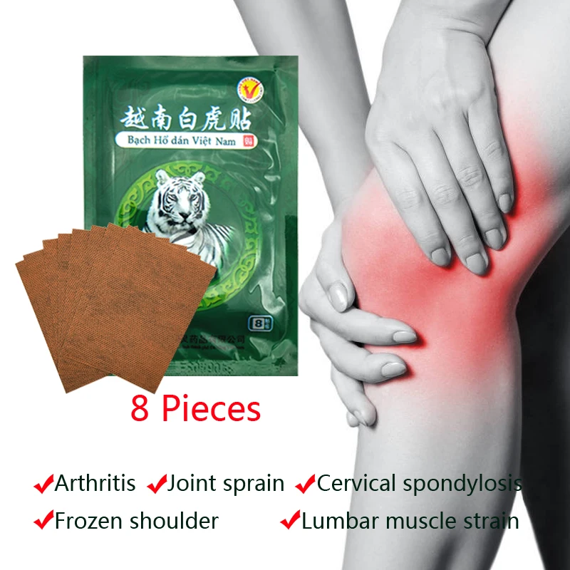 80pcs/lot White Tiger Balm Pain Relieving Patch Muscle Neck Shoulder/Waist/Joint Pain Body Massager Medical Treatment Plasters