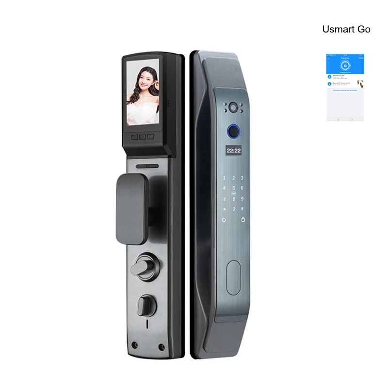 

Wifi Smart Door Lock APP Remote Control Fingerprint Storage Password Electronic Key IC Card Auto Unlock With Camera Visual