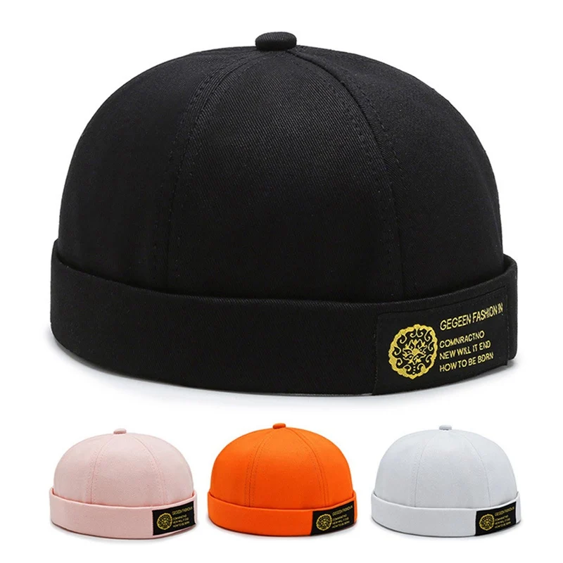 Men Hat Docker Hat Skull Hat Beanie Sailor Hat Landlord Hat Cap Cotton Breathable Spring Autumn New Style Portable Melon Hat