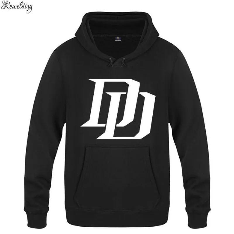 Hoodies Men Novelty Daredevil DD Logo Mens Hoodie High Quality Fleece Long Sleeve Skate Men's Sweatshirt Male Tracksuit Hip Hop