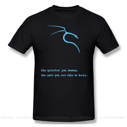 Kali linuxあなたがより静かになるほどあなたはtシャツを聞くことができますlinuxコンピューターオペレーティングシステムオタクtシャツ